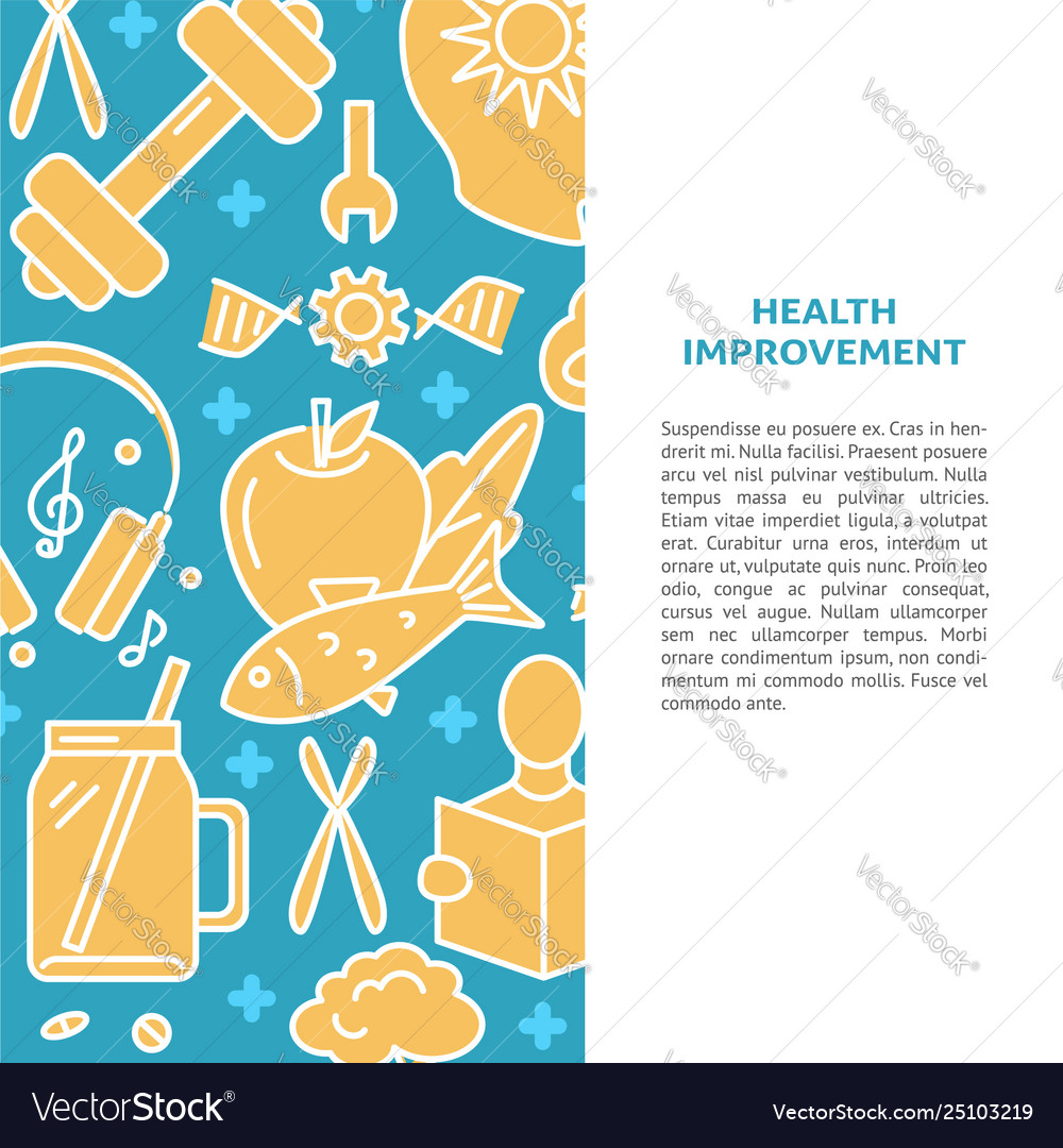 Health Improvement Concept Background In Line Vector Image