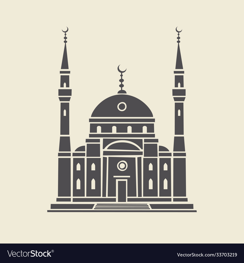 Icon or stencil traditional muslim mosque Vector Image