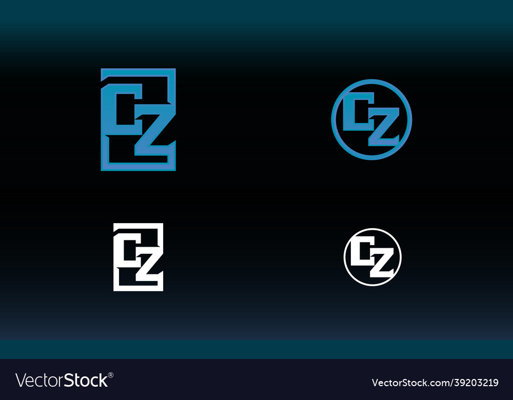 Initials cz logo with a bright color is suitable f