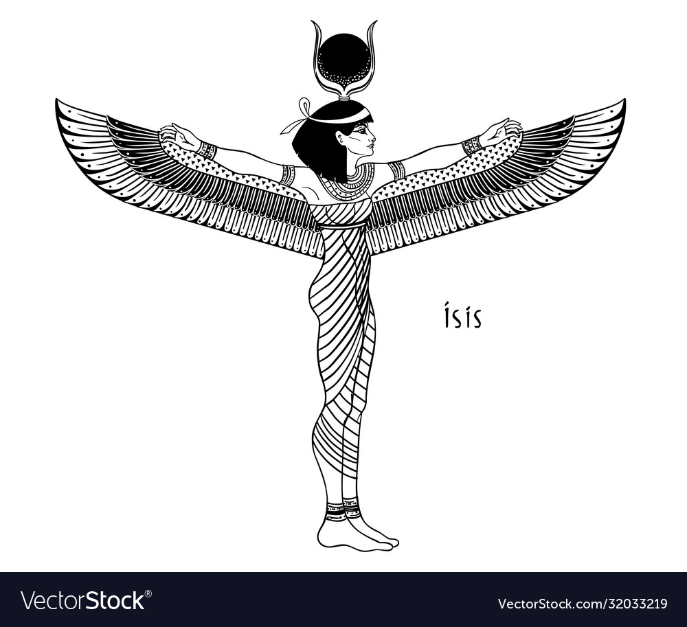 Isis goddess life and magic in egyptian Royalty Free Vector