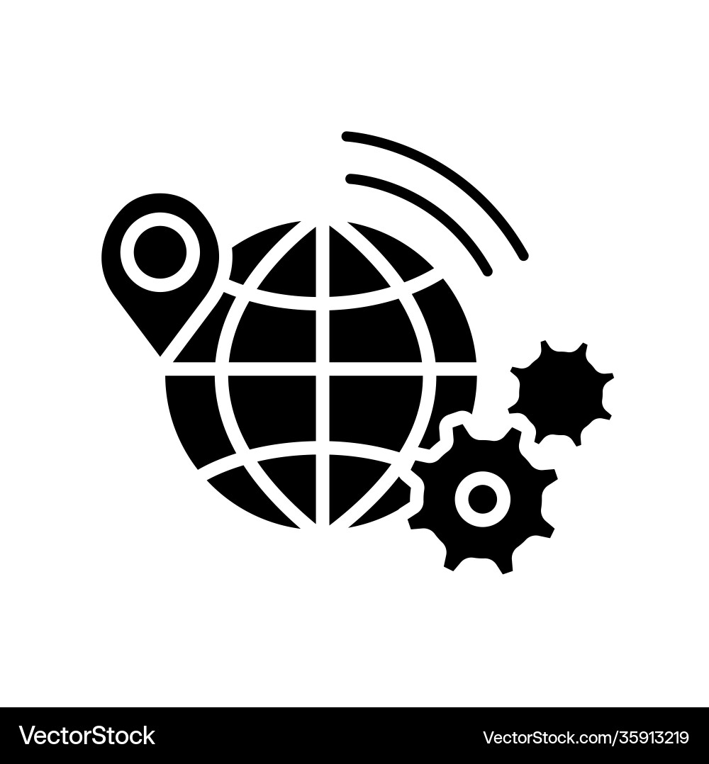 Remote workflow glyph icon Royalty Free Vector Image
