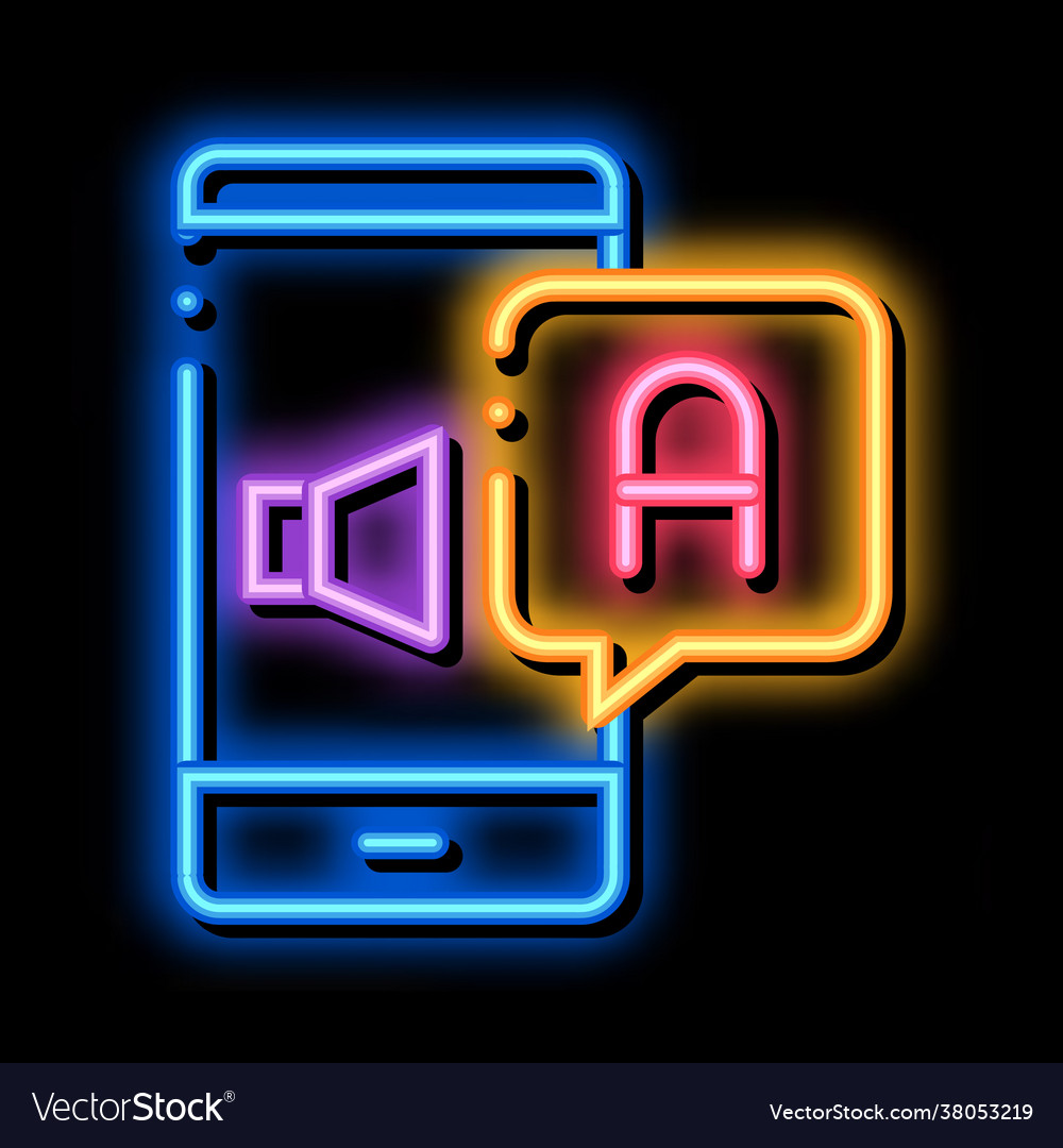 Smartphone Übersetzer-App Neonleuchten-Symbol
