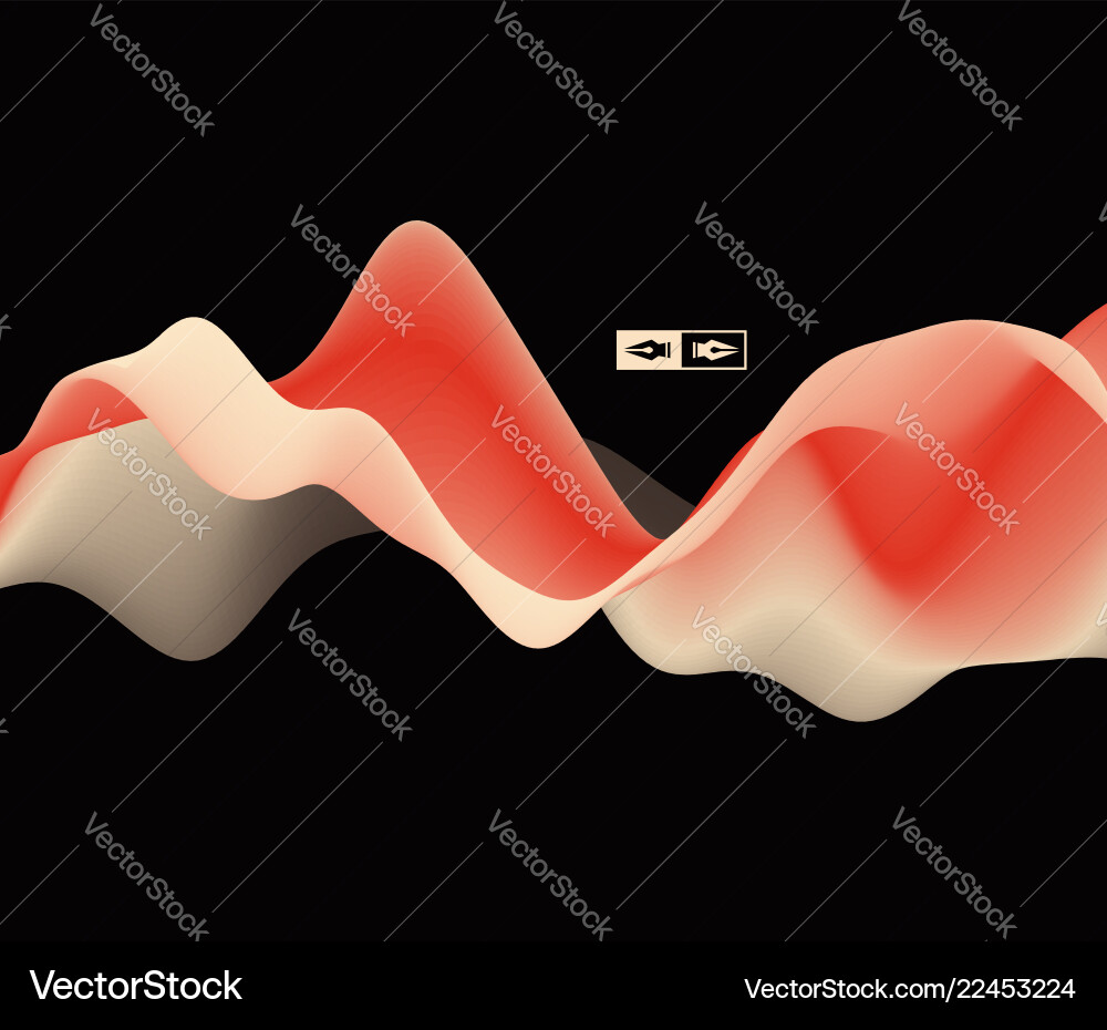 3d wavy background dynamic effect design template Vector Image