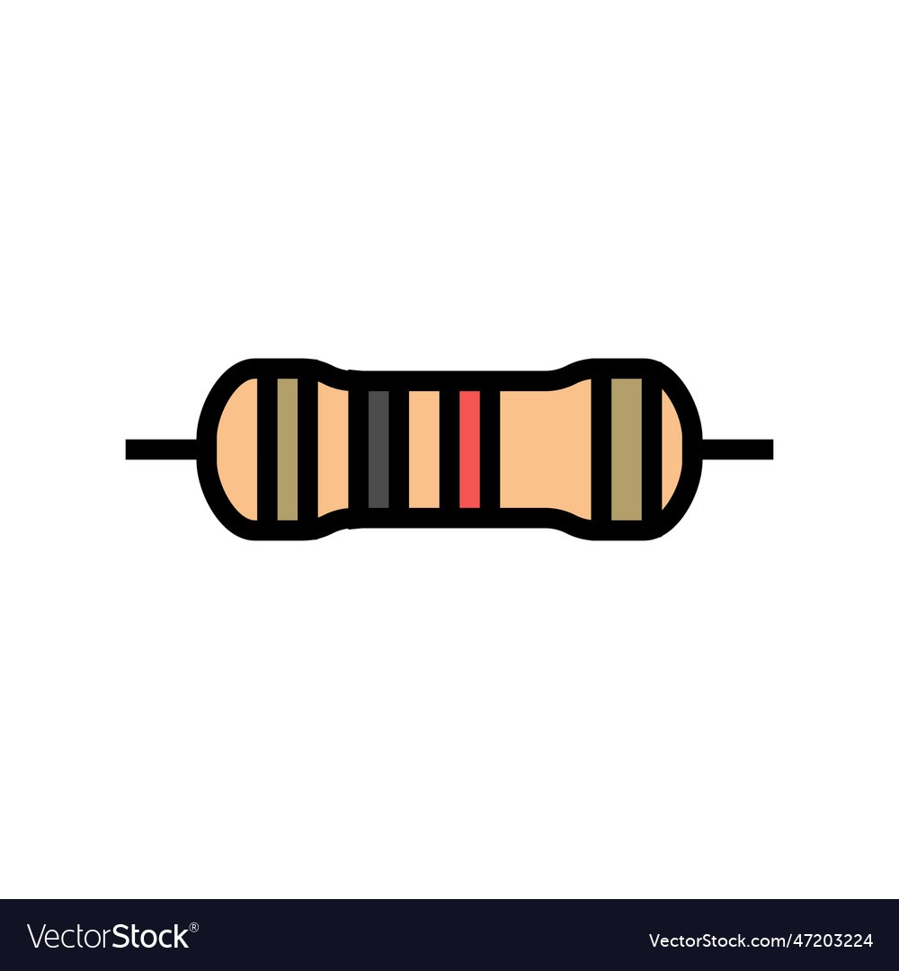 Carbon film resistor electronic component color Vector Image