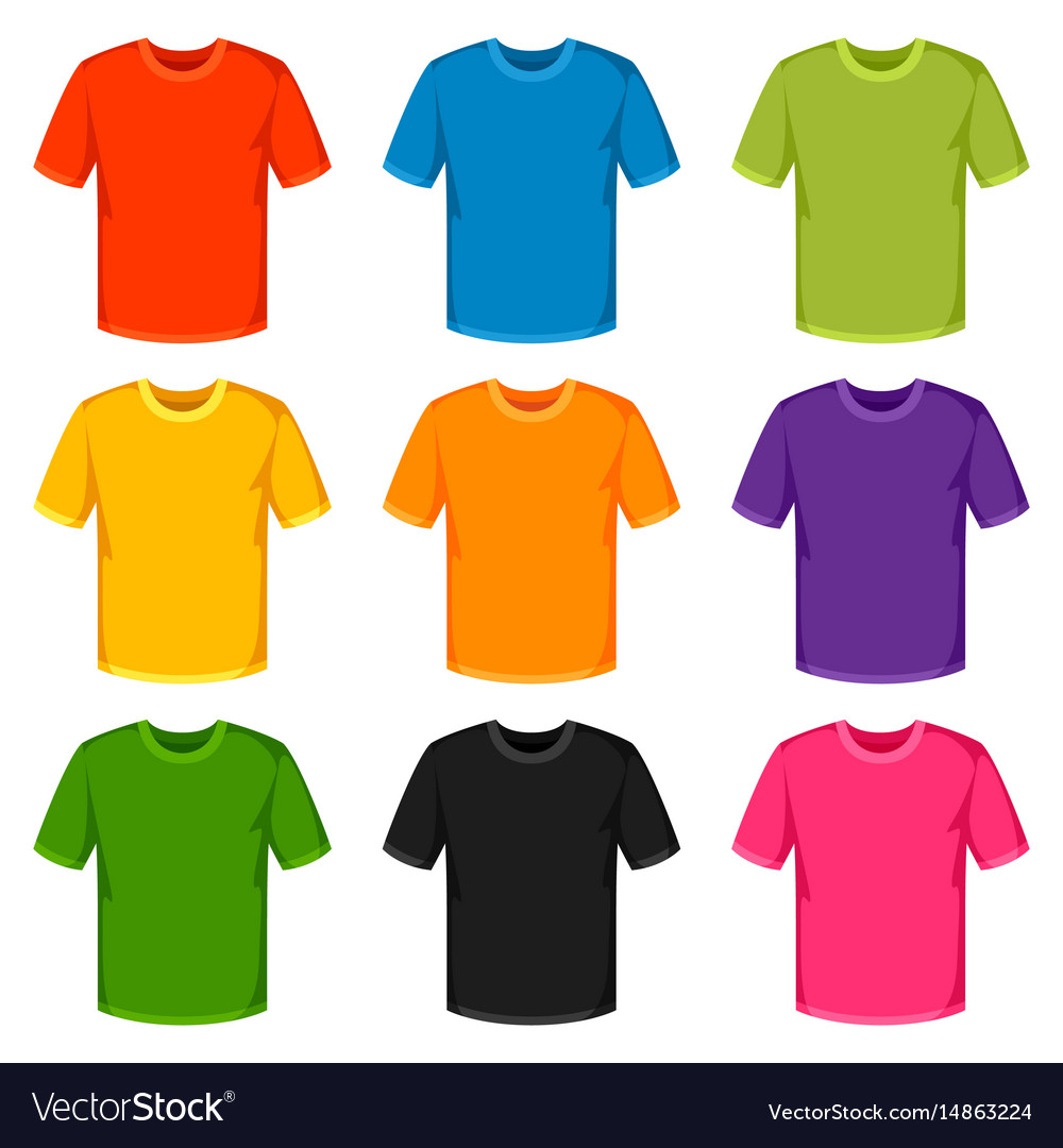 Download Colored t-shirts templates set of promotional and Vector Image