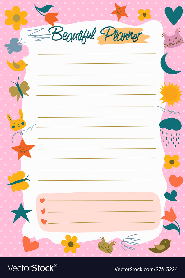 Cute Paper Note Printable Do List Stock Vector (Royalty Free