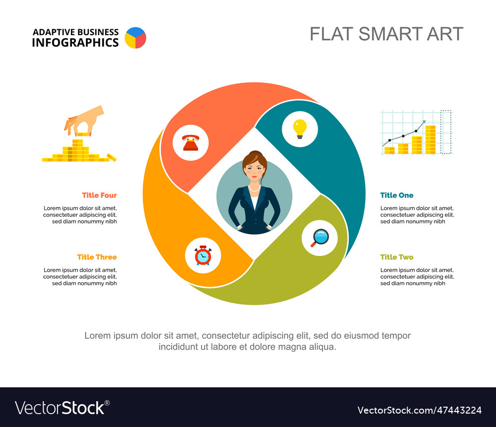 Four financial steps slide template Royalty Free Vector