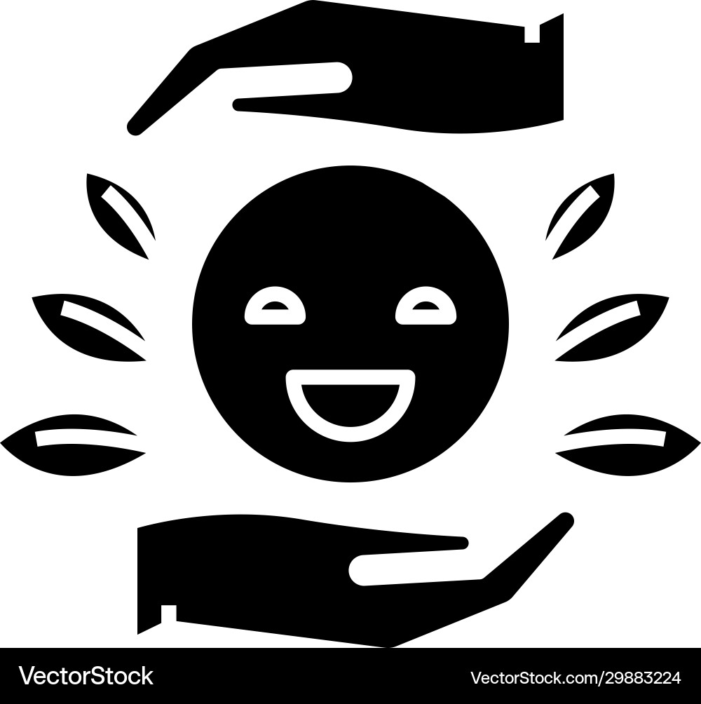 Friendly atmosphere black icon concept Royalty Free Vector