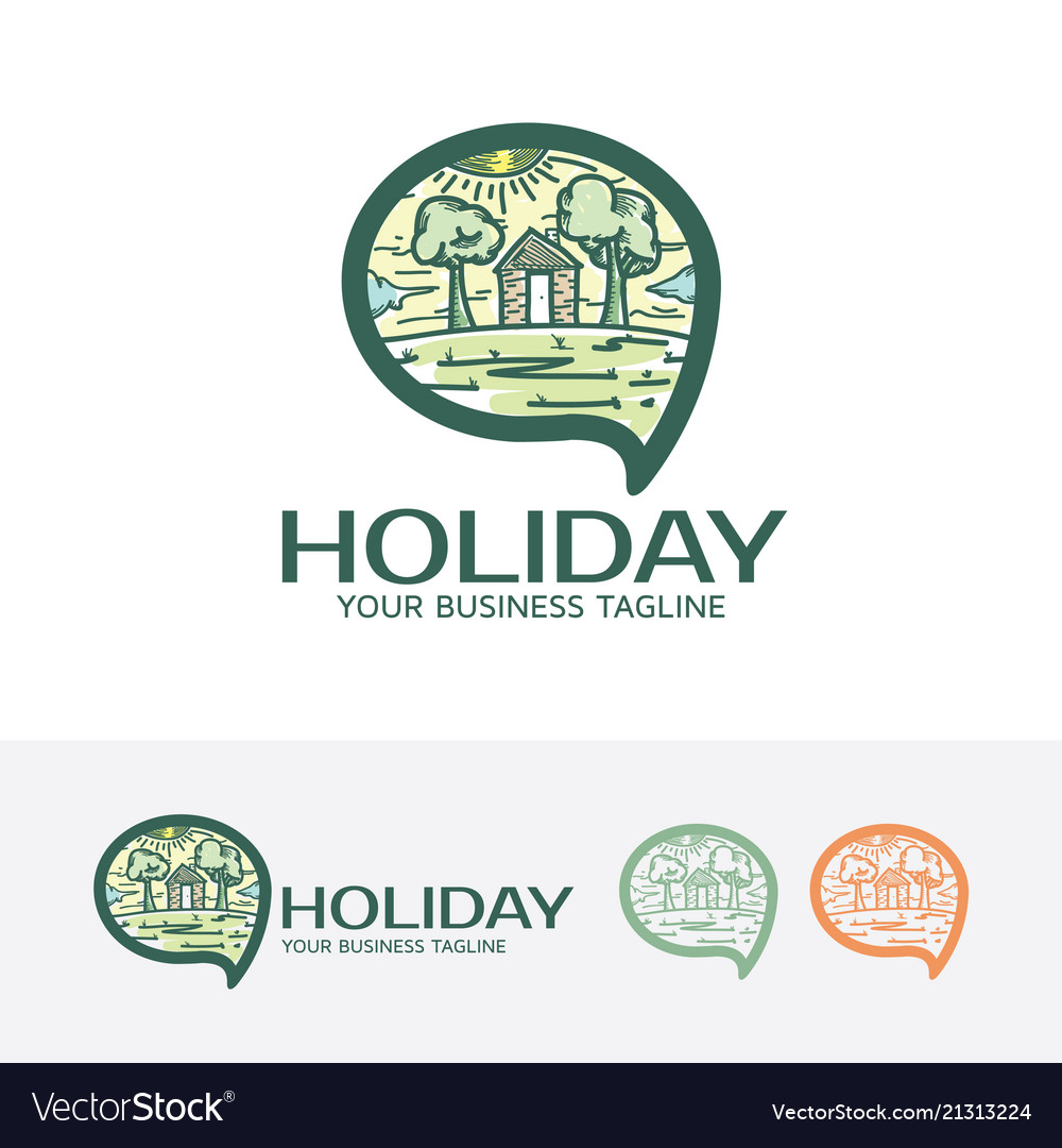Holiday logo design vector image Holiday logo design