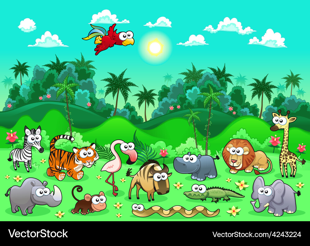 Jungle Animals Royalty Free Vector Image - VectorStock