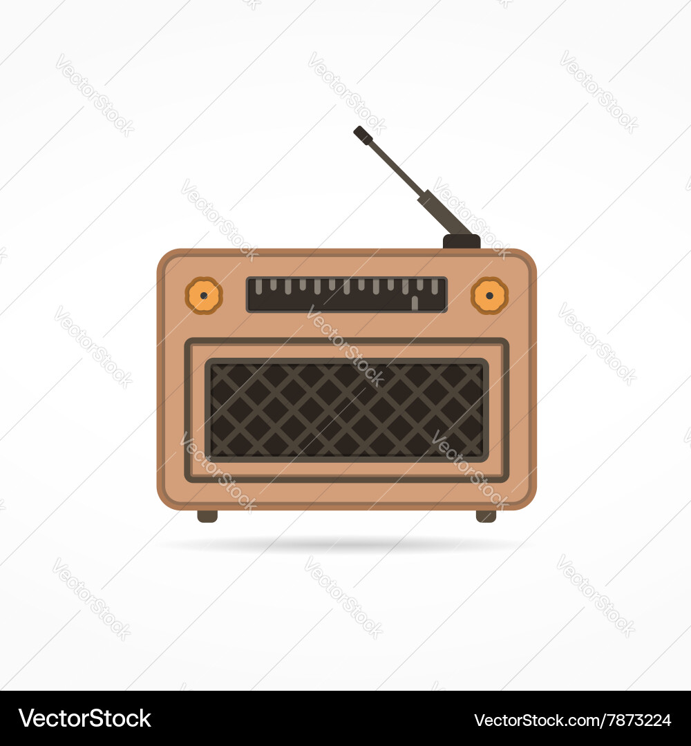 Radio Flat Icon Royalty Free Vector Image - VectorStock