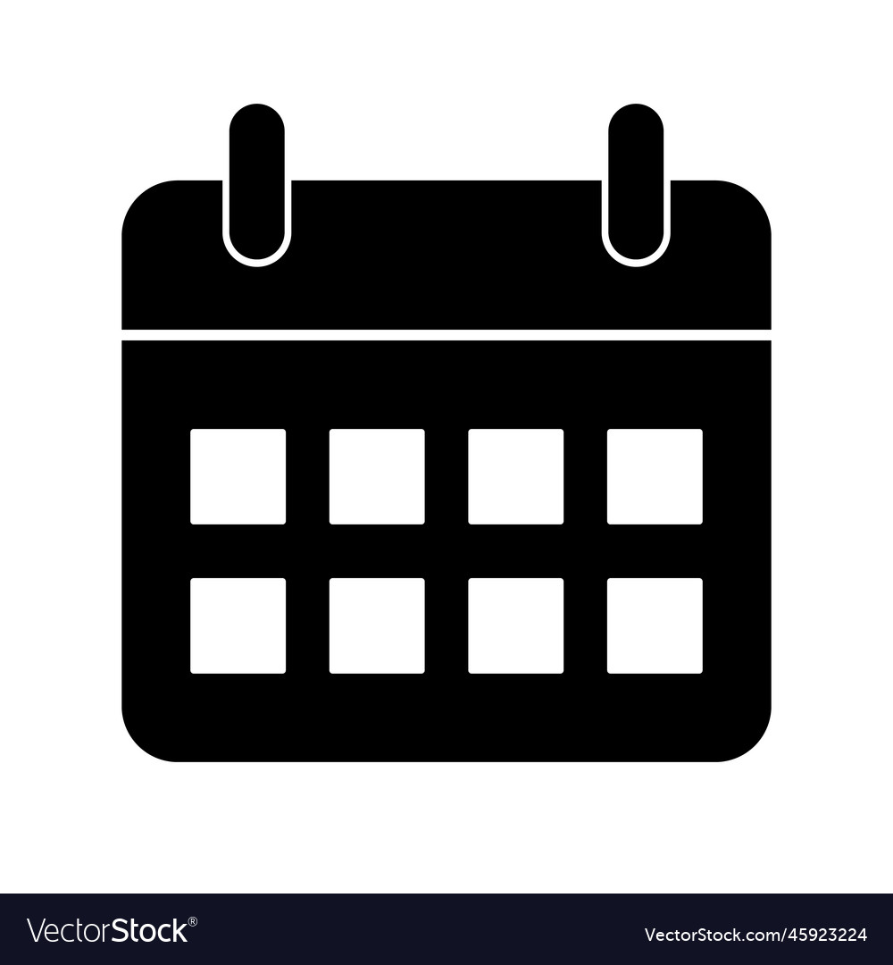 Simple Calendar Silhouette Royalty Free Vector Image