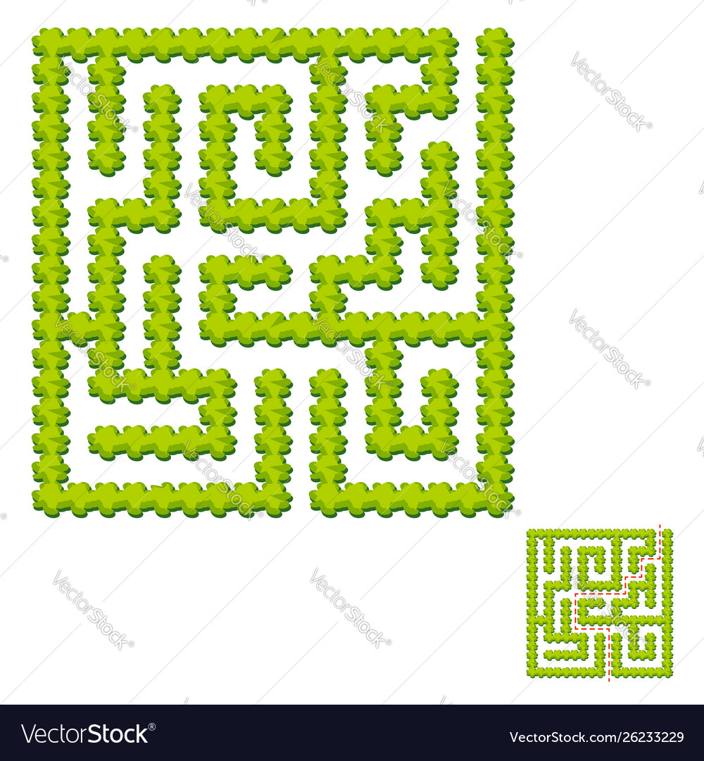 Abstract square labyrinth - green garden game