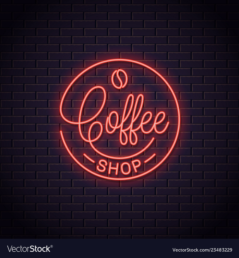 Coffee Neon Logo Coffee Shop Neon Sign Royalty Free Vector 5019