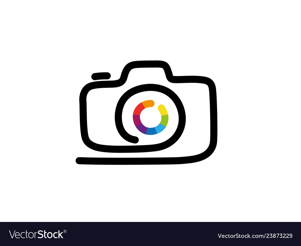 Creative Abstract Camera Colors Logo Royalty Free Vector