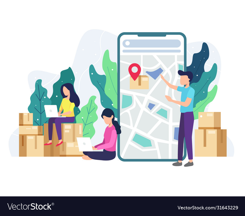 Delivery tracking concept Royalty Free Vector Image