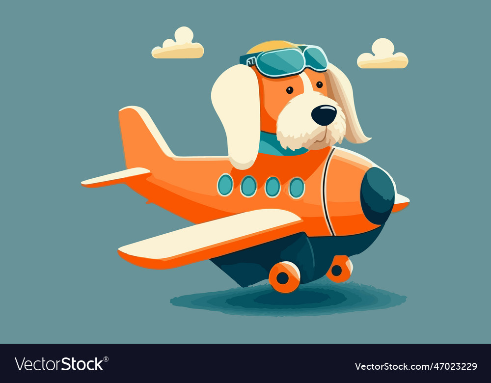 Dog riding a plane Royalty Free Vector Image - VectorStock