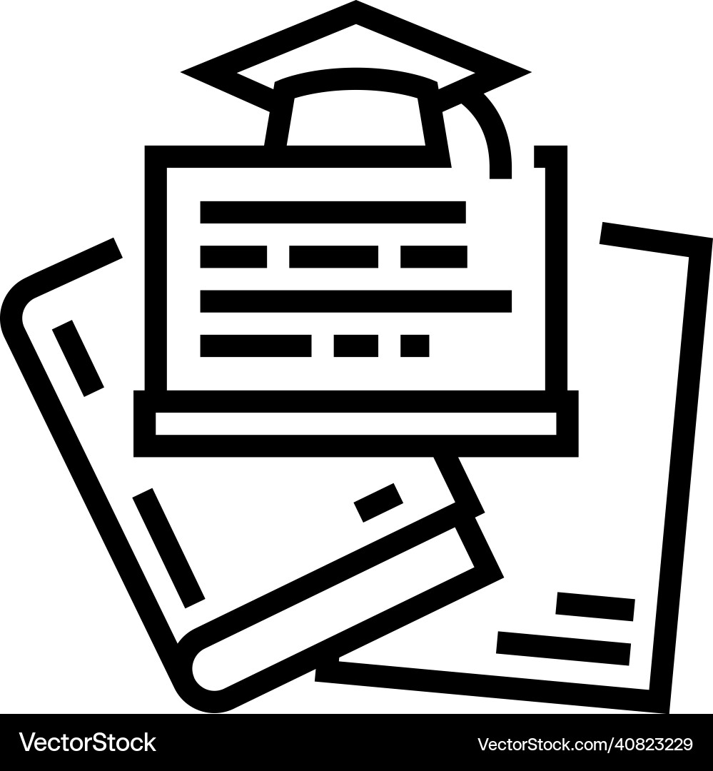 Graduate program line icon Royalty Free Vector Image
