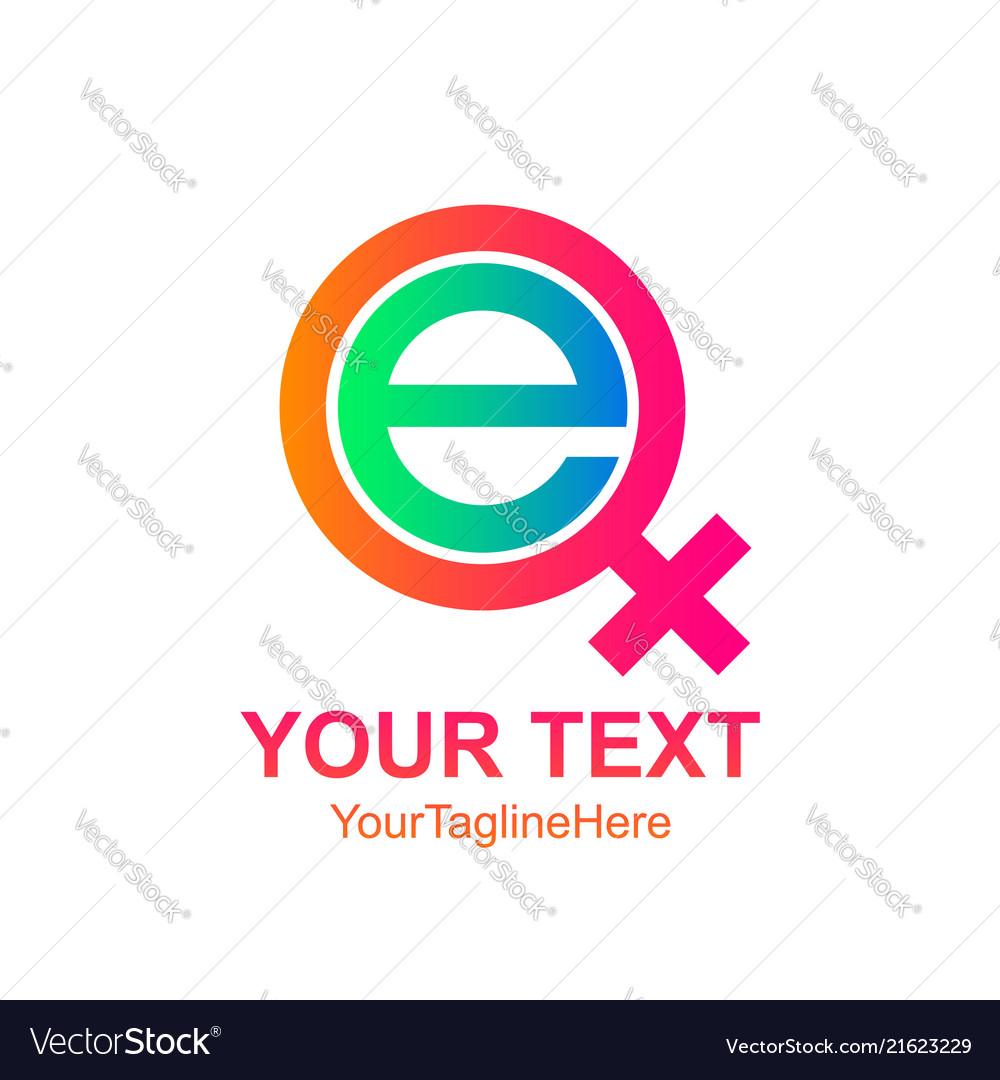 Initial letter e logo template colorful female