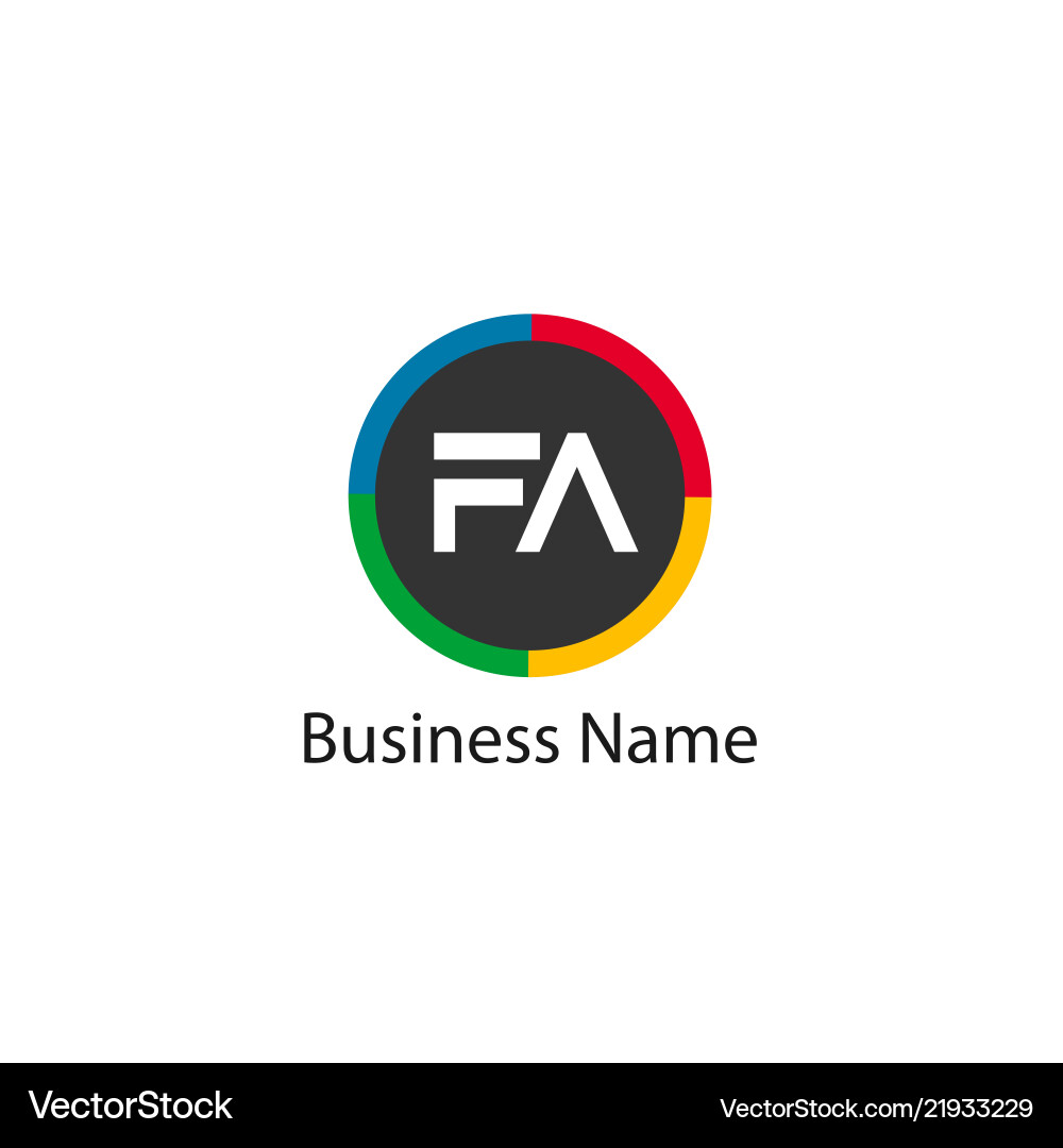 Initial letter fa logo template design Royalty Free Vector