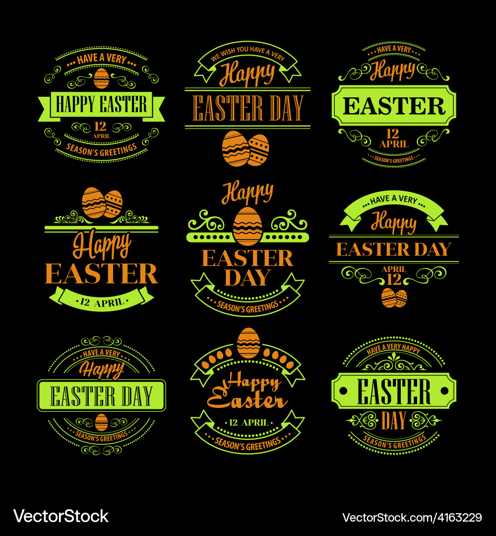 Set Easter Holiday typography Royalty Free Vector Image