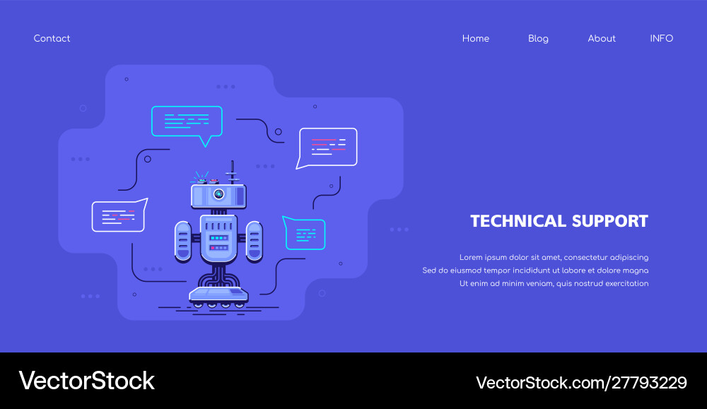 Technical support banner concept design stock Vector Image