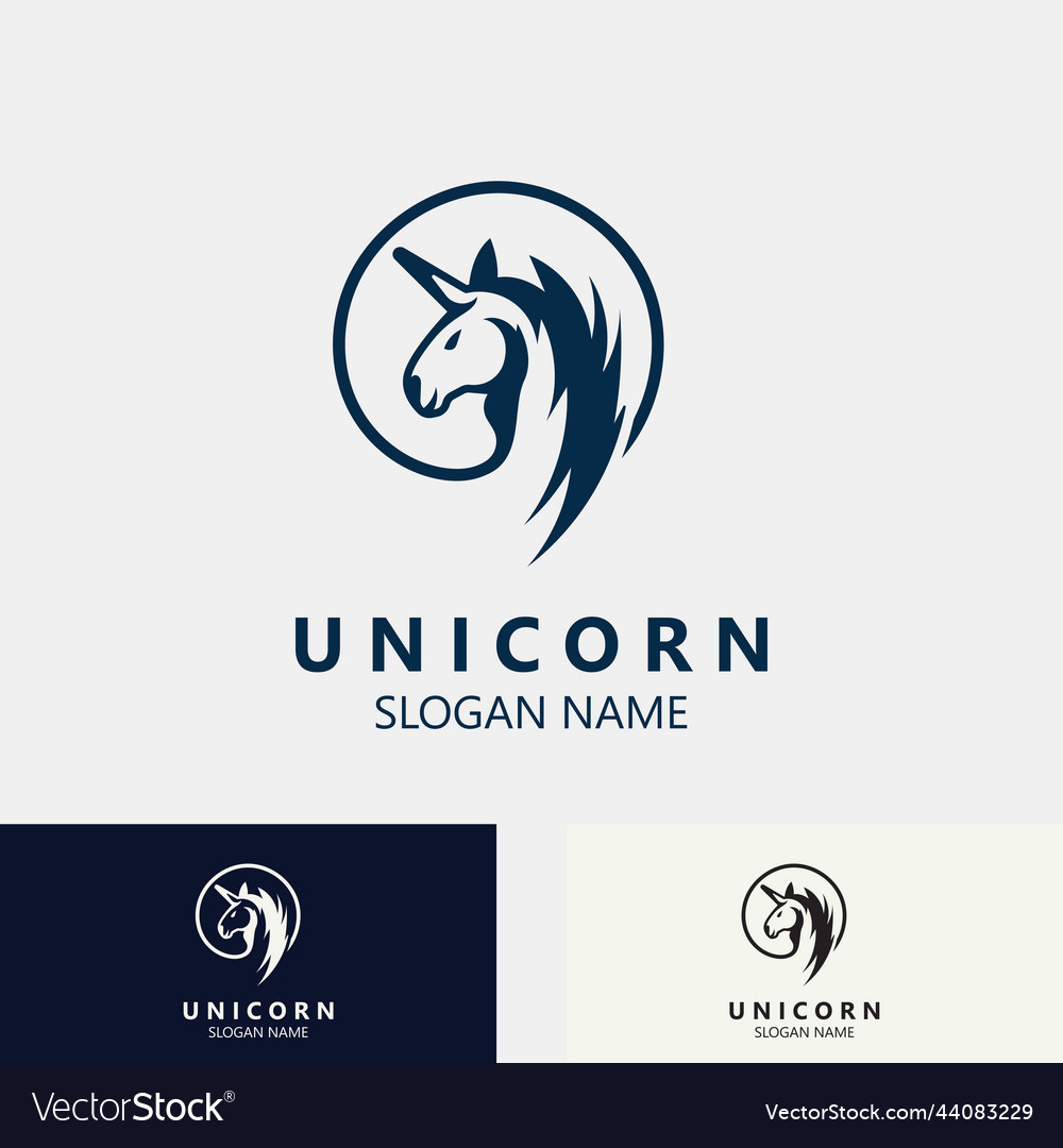 Unicorn horse logo image design head elegant Vector Image