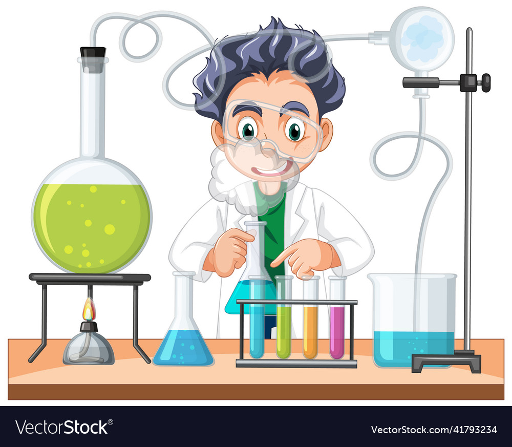 A Chemist Experiment At Lab Royalty Free Vector Image