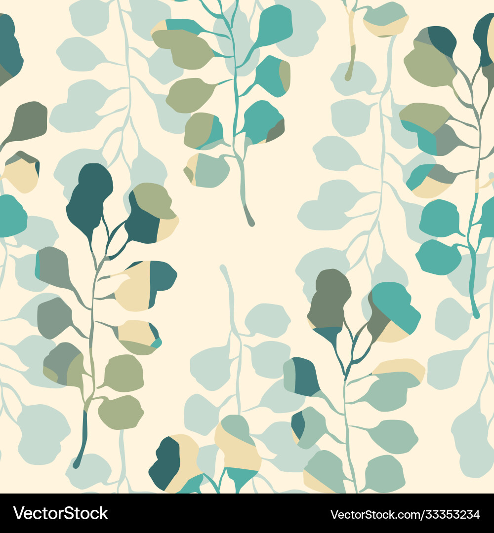 Artistic seamless pattern with abstract leaves Vector Image