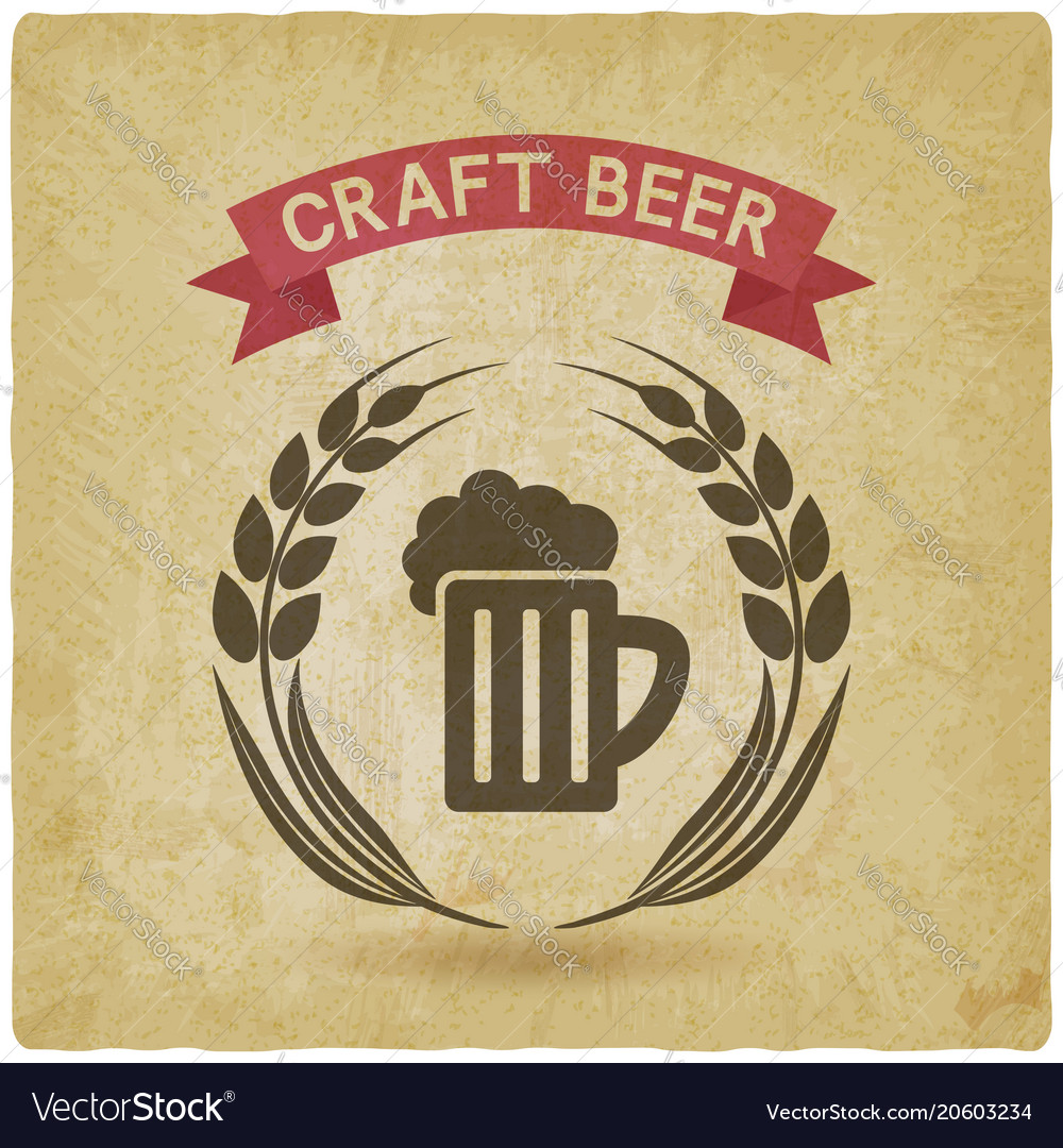 Craft beer banner mug of and ears barley