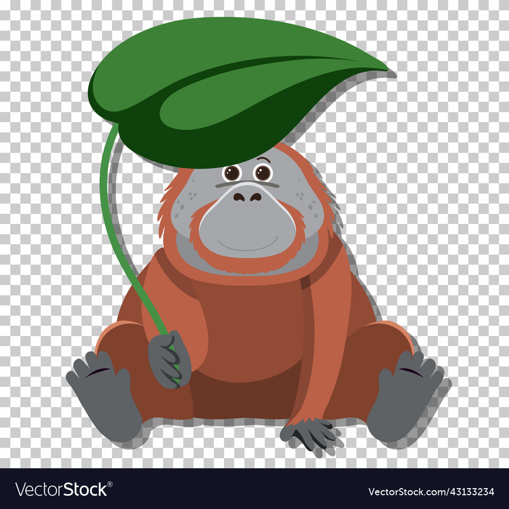 Cute orangutan in flat cartoon style Royalty Free Vector Cute orangutan in flat cartoon style Royalty Free Vector