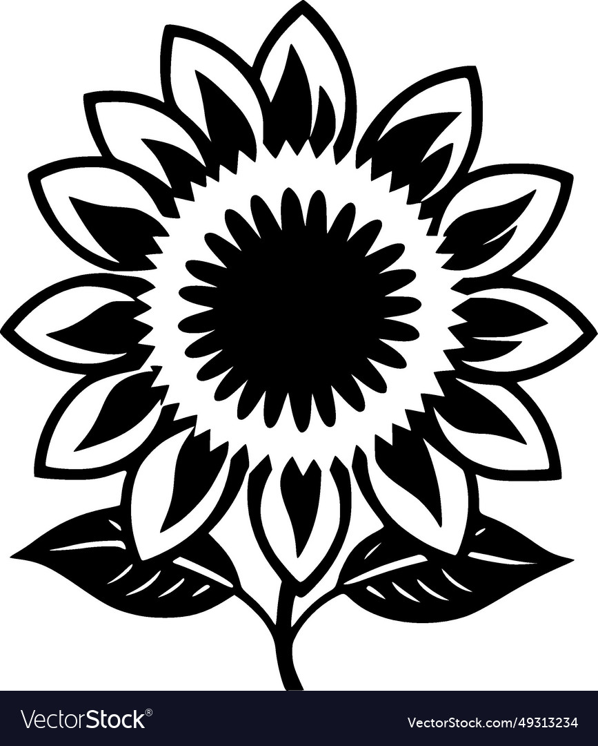 Flower - black and white isolated icon Royalty Free Vector