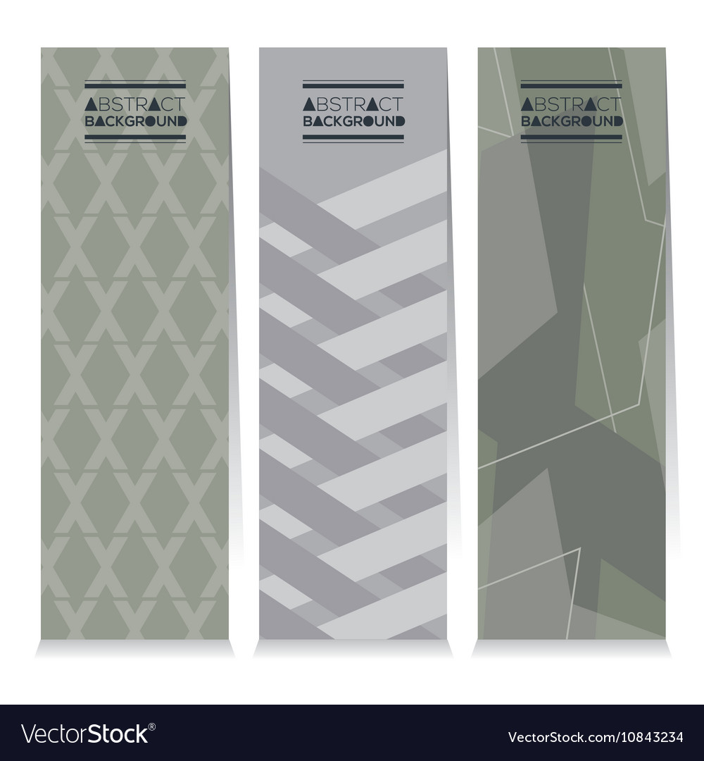 Modern Design Set Of Three Graphic Vertical Banner