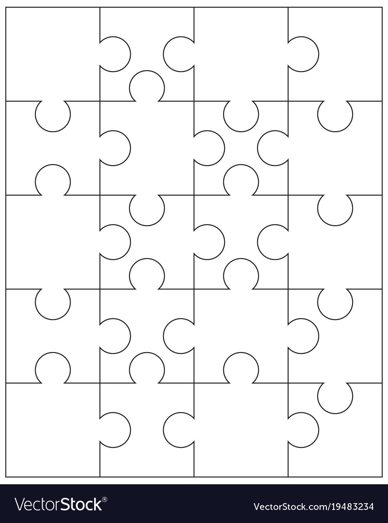 Parts of white puzzle Royalty Free Vector Image