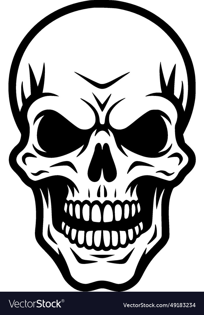 Skull - black and white Royalty Free Vector Image