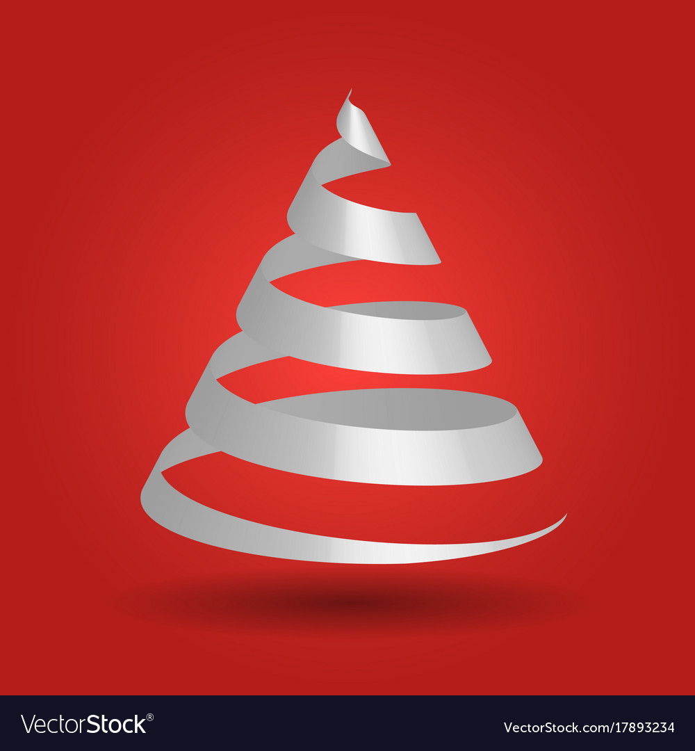 White paper ribbon folded in a shape of christmas Vector Image