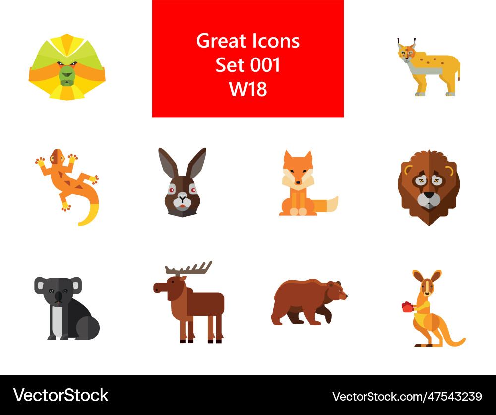 Animal icon set Royalty Free Vector Image - VectorStock
