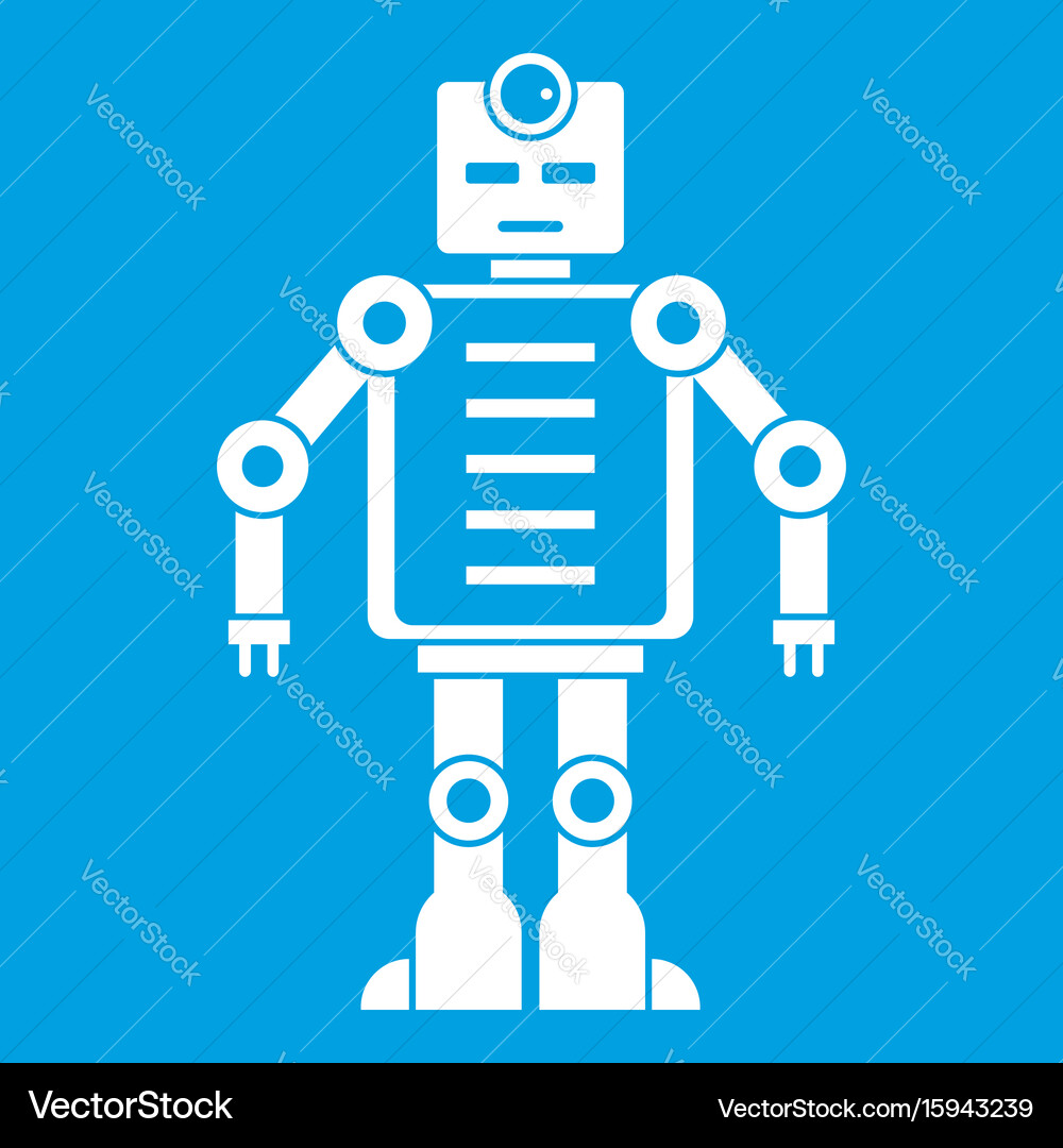 Artificial Intelligence Robot Icon White Vector Image