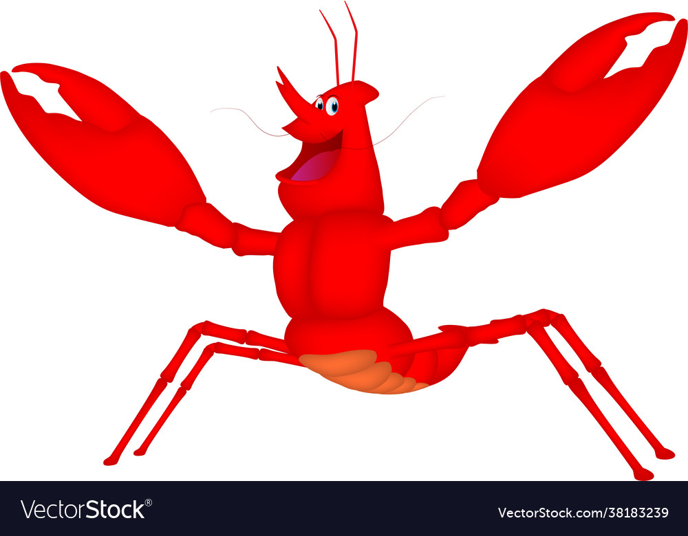 Cartoon a cute friendly lobster