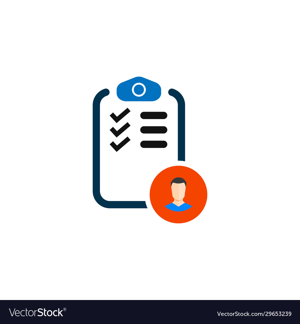 Checklist with icon man simple symbol eps10 Vector Image
