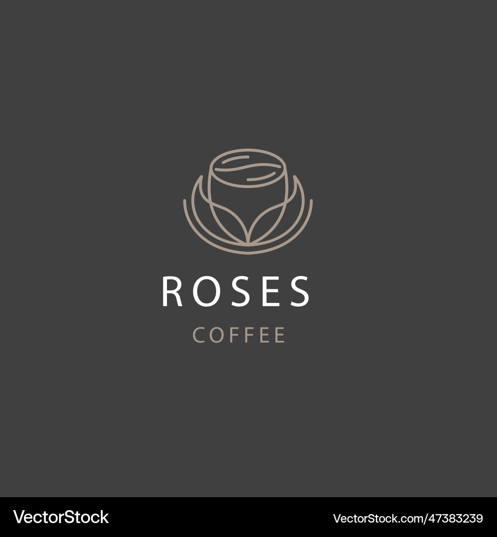 Coffee rose logo Royalty Free Vector Image - VectorStock