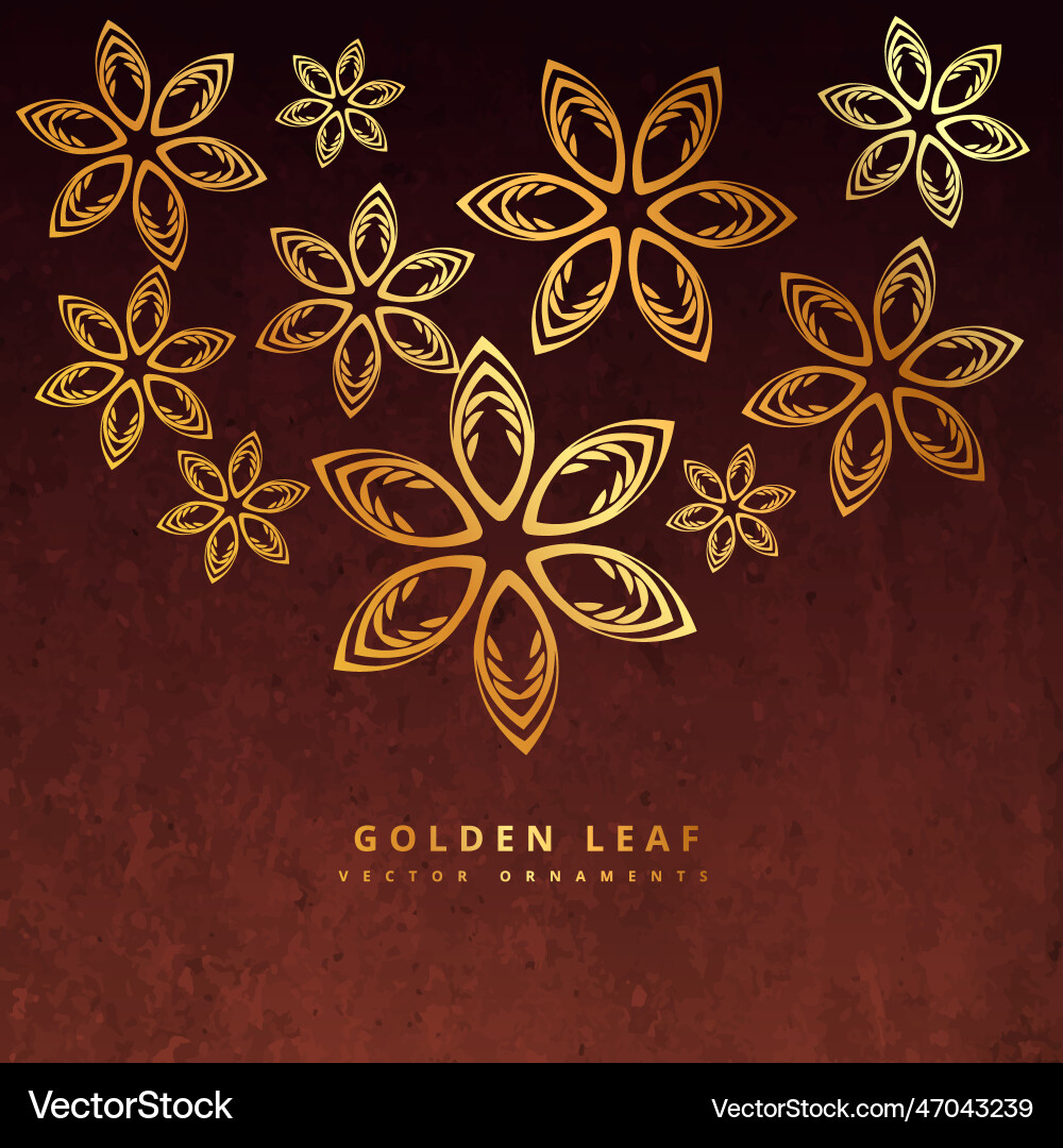 Golden leaf in rusty background Royalty Free Vector Image
