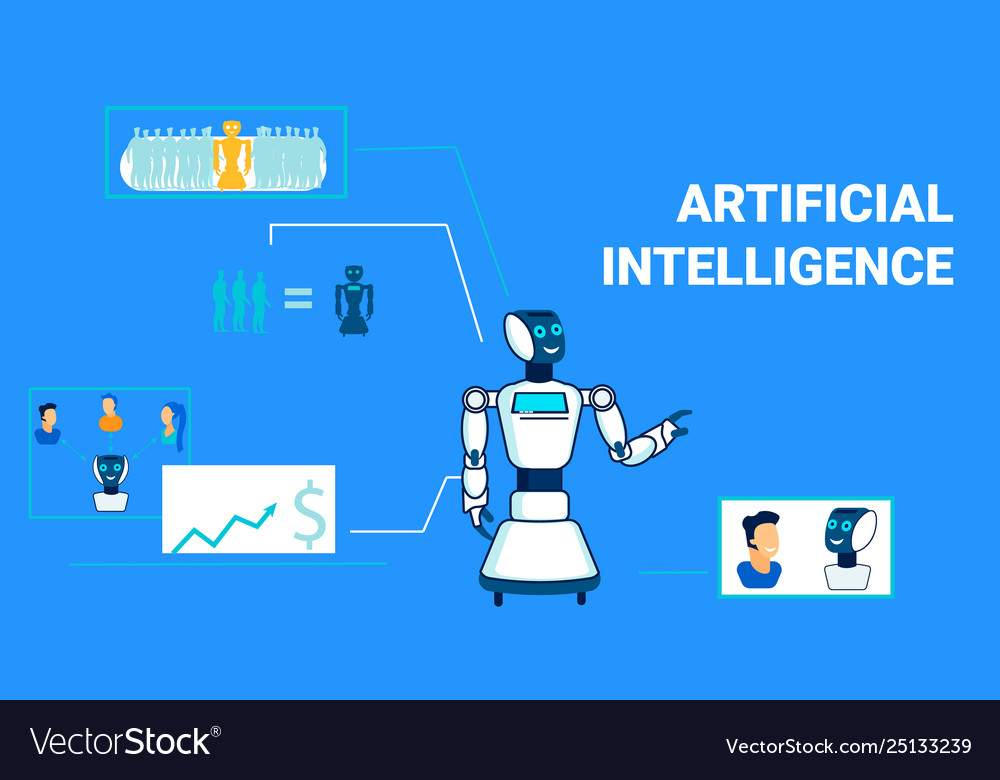 Multipurpose artificial intelligence flat banner Vector Image