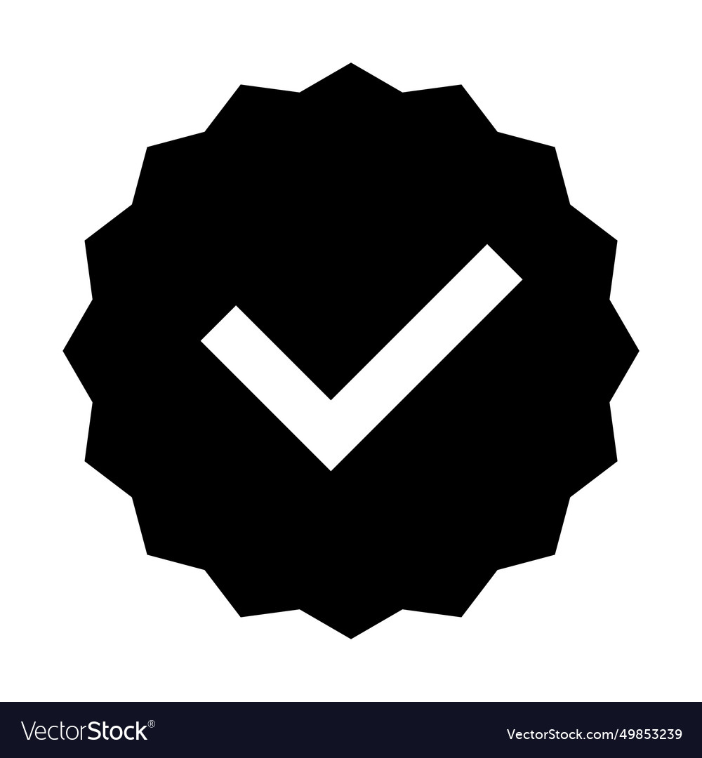 Verified badge black color isolated