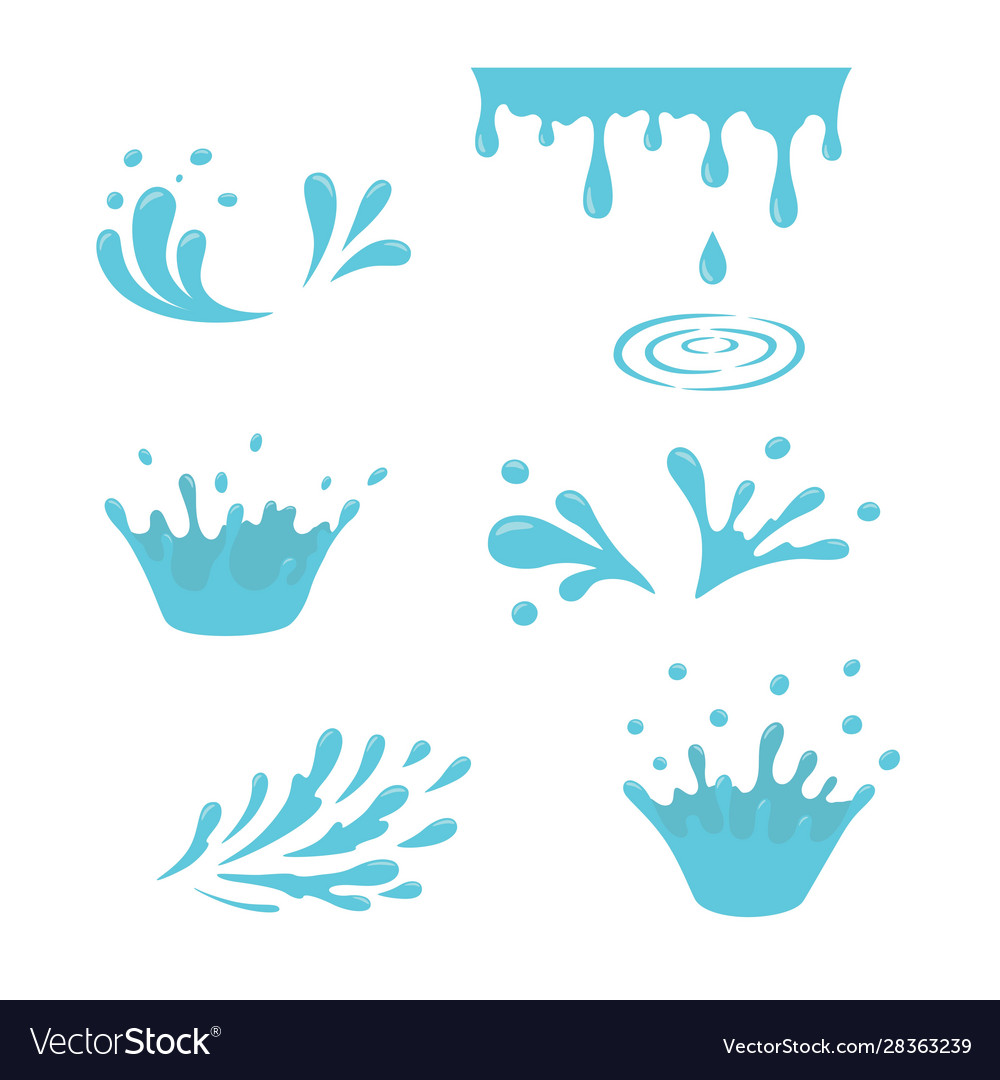 Water and drop icons blue waves vector image Water and drop icons blue waves