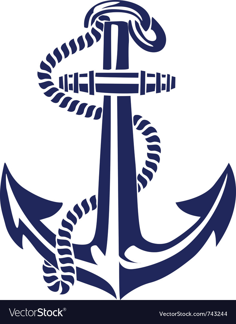 anchor with rope stencil