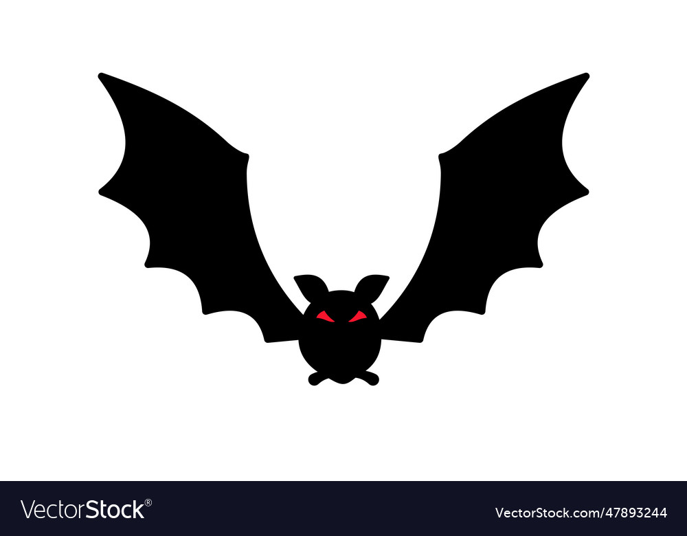 Bat silhouette with scary evil eyes vampire Vector Image