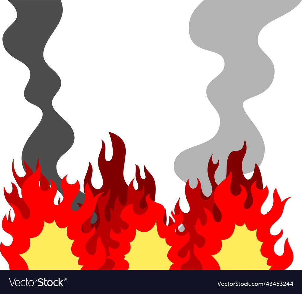 Big fires that burns all over with burnt smell Vector Image