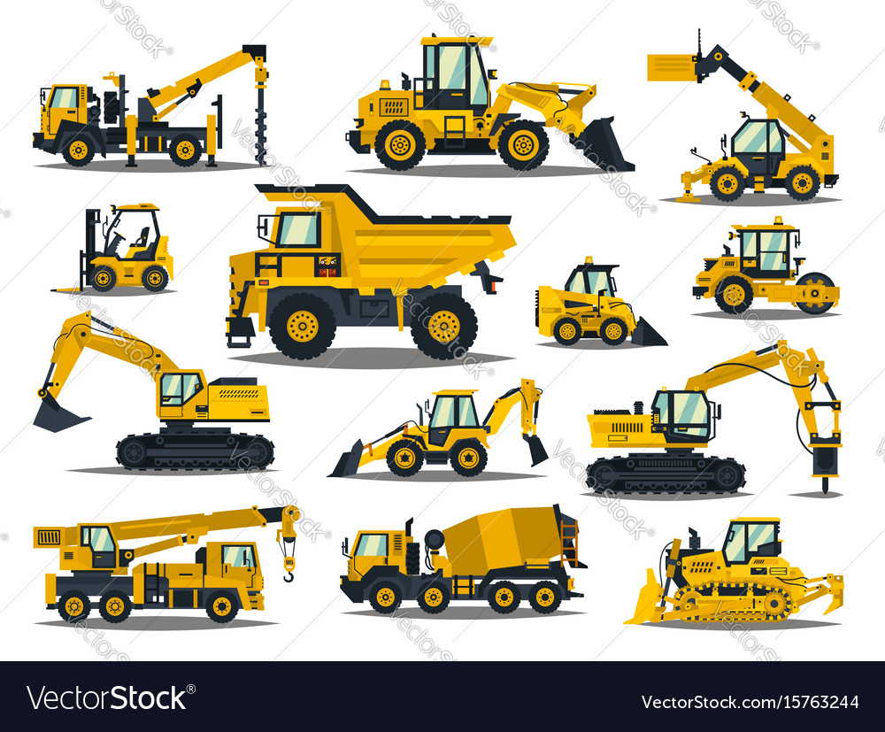 Big Set Of Construction Equipment Special Vector Image