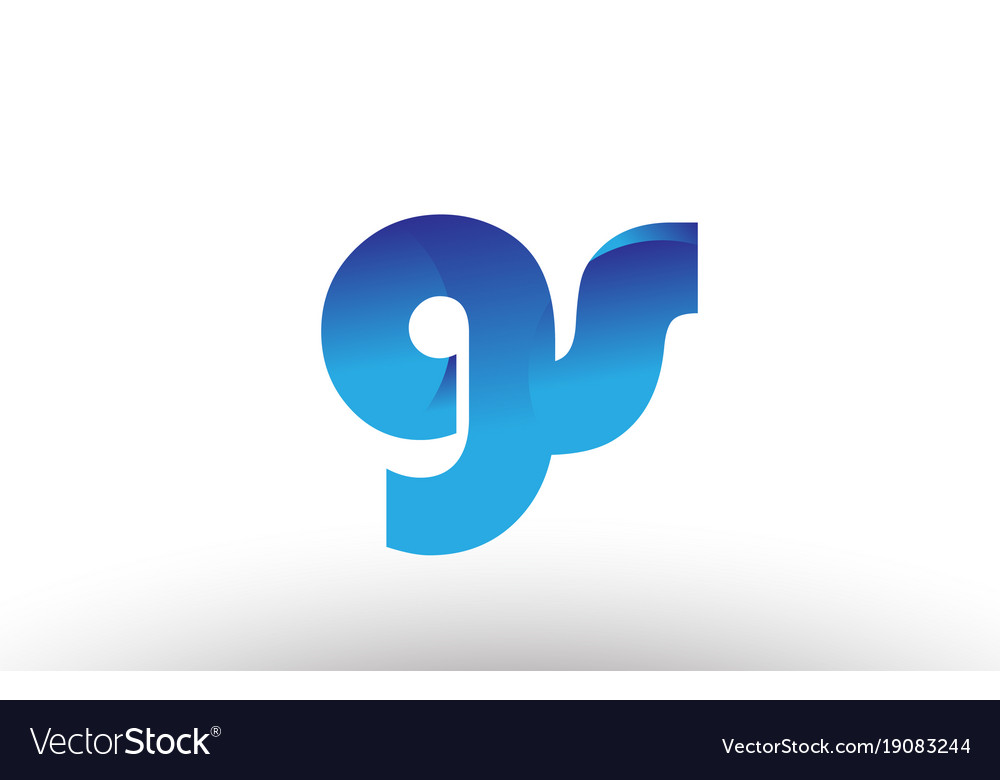 Blue gradient gs g s alphabet letter logo